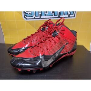 Nike Alpha Pro Men's Red Black Pro Football Cleats Size 13 Flywire 599025-006